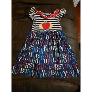 Boutique back to school pencil apple dress size large fits like 5 6 kindergarten